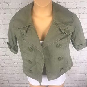 Red Camel Green Short Sleeve Utility  Jacket